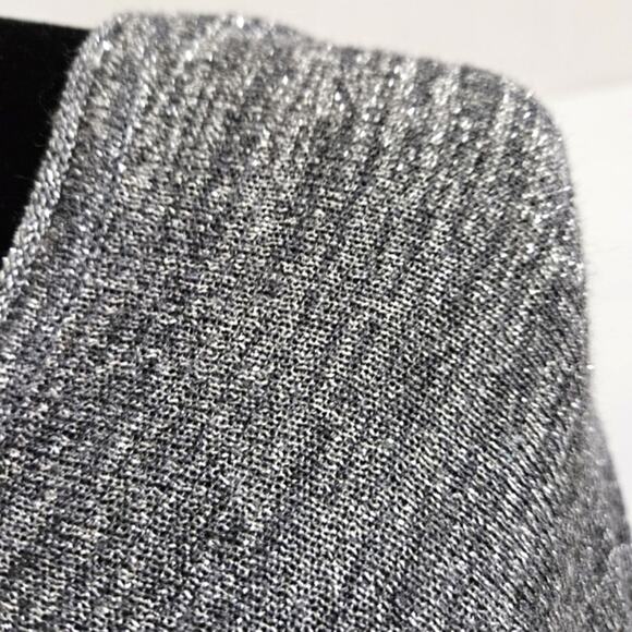 Joie Silver Metallic Raglan Sleeve Lightweight Pullover Boat Neck Knit Top - Picture 6 of 11